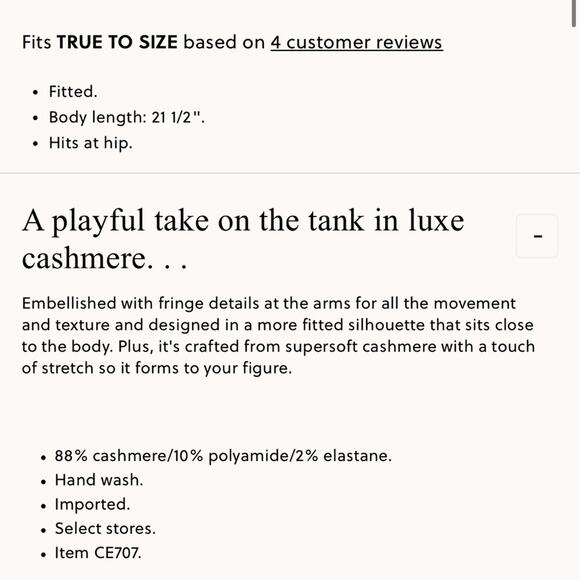 J.Crew Cashmere fringe-trim sweater-tank - Picture 3 of 9